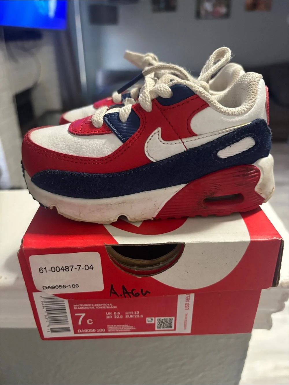 Nike Kids Red, Blue & White Low-Top Sneakers